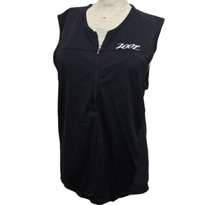 Zoot Sports Full Zip Sleeveless Cycling Triathlon Jersey Vest Mens XL Black Mesh